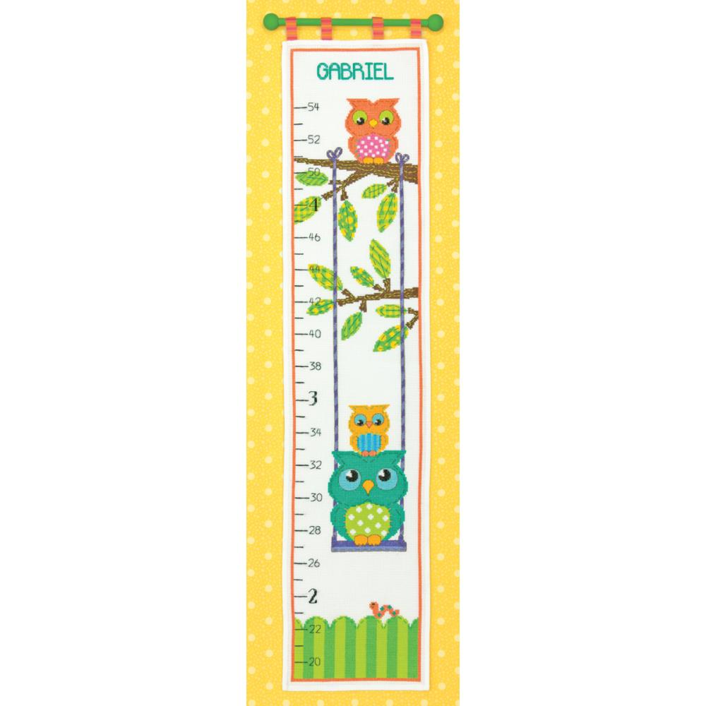 (image for) Owl Growth Chart Counted Cross Stitch Kit